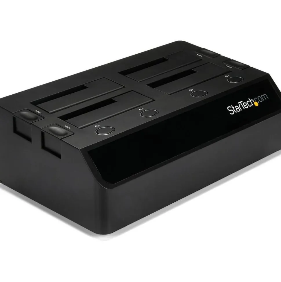 StarTech.com USB 3.0 to 4-Bay SATA 6Gbps Hard Drive Docking Station w/ UASP & Dual Fans - 2.5/3.5in SSD / HDD Dock