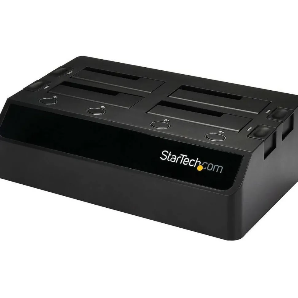 StarTech.com USB 3.0 to 4-Bay SATA 6Gbps Hard Drive Docking Station w/ UASP & Dual Fans - 2.5/3.5in SSD / HDD Dock