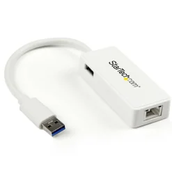 StarTech.com USB 3.0 To Gigabit Ethernet Adapter NIC With USB Port, White