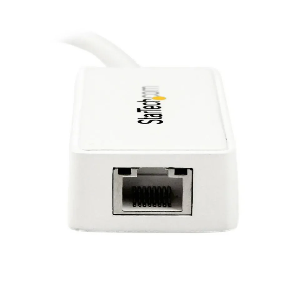 StarTech.com USB 3.0 To Gigabit Ethernet Adapter NIC With USB Port, White