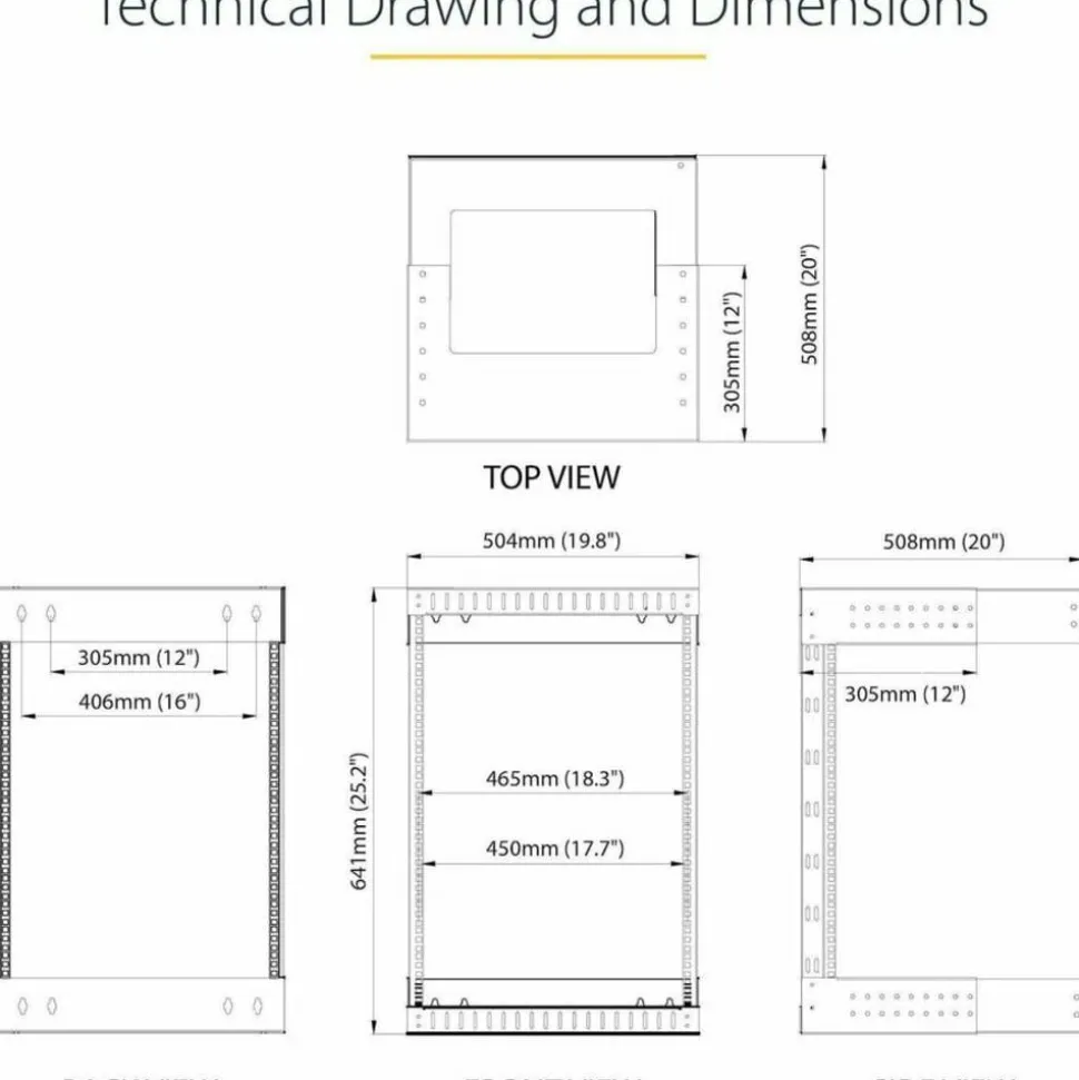 StarTech.com 12U Wallmount Server Rack- Equipment rack - 12 - 20 in. Depth