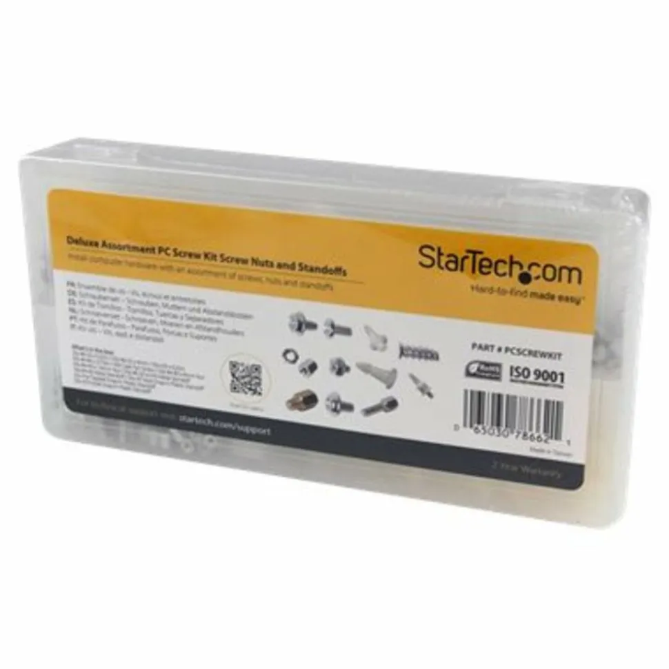 StarTech Deluxe Assortment PC Screw Kit, Screw Nuts and Standoffs, Assortment Of 12 Common PC Case Screws, Screw kit, TAA