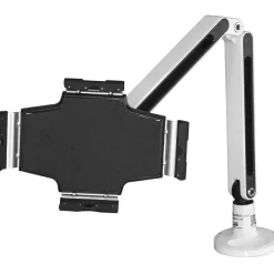 StarTech Desk-Mount Tablet Arm, Articulating, For 9" to 11" Tablets, iPad or Android Tablet Holder, Lockable, Steel, White, TAA
