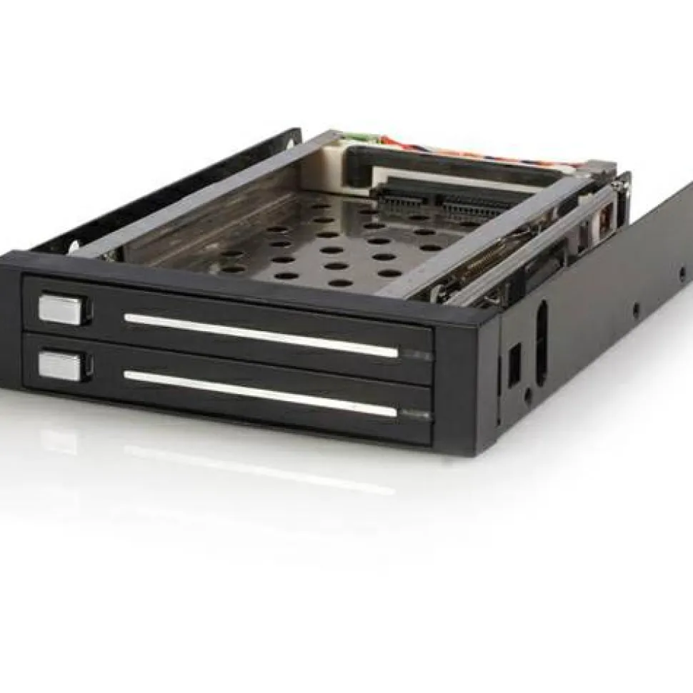 StarTech 2 Drive 2.5in Trayless Hot Swap SATA Mobile Rack Backplane - Storage bay adapter - black