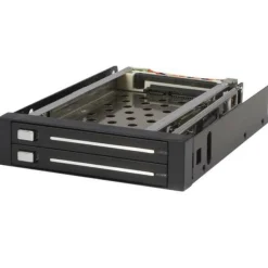 StarTech 2 Drive 2.5in Trayless Hot Swap SATA Mobile Rack Backplane - Storage bay adapter - black