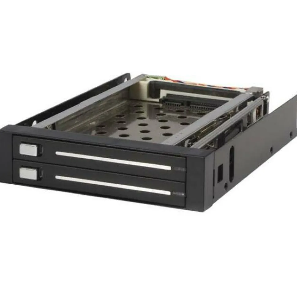 StarTech 2 Drive 2.5in Trayless Hot Swap SATA Mobile Rack Backplane - Storage bay adapter - black