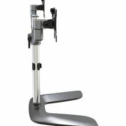 StarTech Dual Monitor Stand, Ergonomic Desktop Monitor Stand for up to 32"(17.6lb/8kg) VESA Displays, Free-Standing Adjustable, Silver