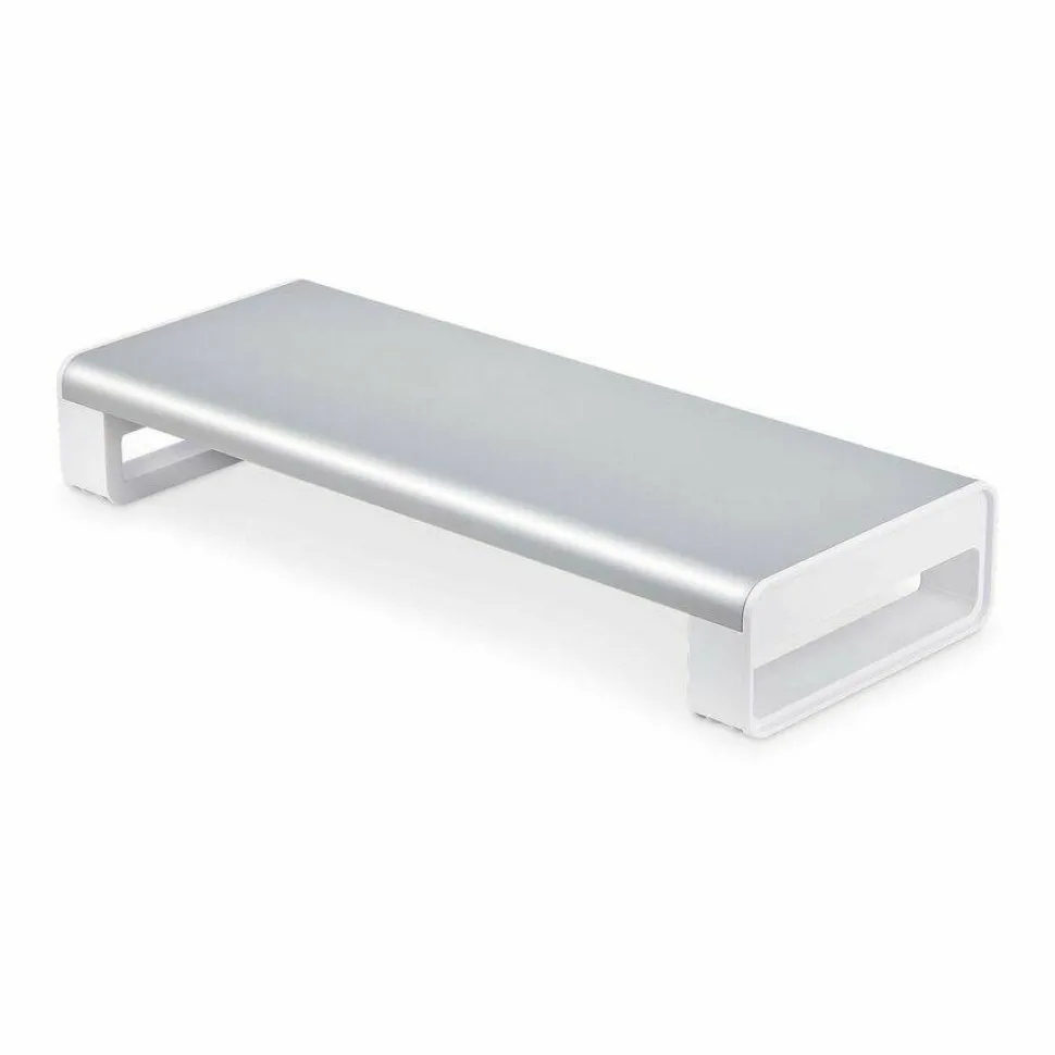 StarTech Ergonomic Monitor Riser Stand, Up to 33lb/15kg, Fixed height 3.5in/9cm, Desktop Computer Monitor/Laptop Riser, Steel, TAA