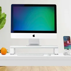 StarTech Ergonomic Monitor Riser Stand, Up to 33lb/15kg, Fixed height 3.5in/9cm, Desktop Computer Monitor/Laptop Riser, Steel, TAA