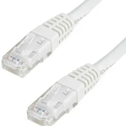StarTech 8ft CAT6 Ethernet Cable - White Molded Gigabit - 100W PoE UTP 250Mhz - Category 6 Patch Cord UL Certified Wiring/TIA