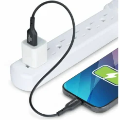 StarTech 1ft (30cm) USB-A to USB-C Charging Cable, Charge & Sync, 3A, USB 2.0, TPE Jacket - Black USB Charging Cord