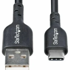 StarTech 1ft (30cm) USB-A to USB-C Charging Cable, Charge & Sync, 3A, USB 2.0, TPE Jacket - Black USB Charging Cord