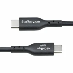 StarTech 1ft (30cm) USB-A to USB-C Charging Cable, Charge & Sync, 3A, USB 2.0, TPE Jacket - Black USB Charging Cord