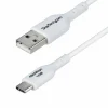 StarTech 3ft (91cm) USB-A to USB-C Charging Cable, Charge & Sync, 3A, USB 2.0, TPE Jacket - White USB Charging Cord