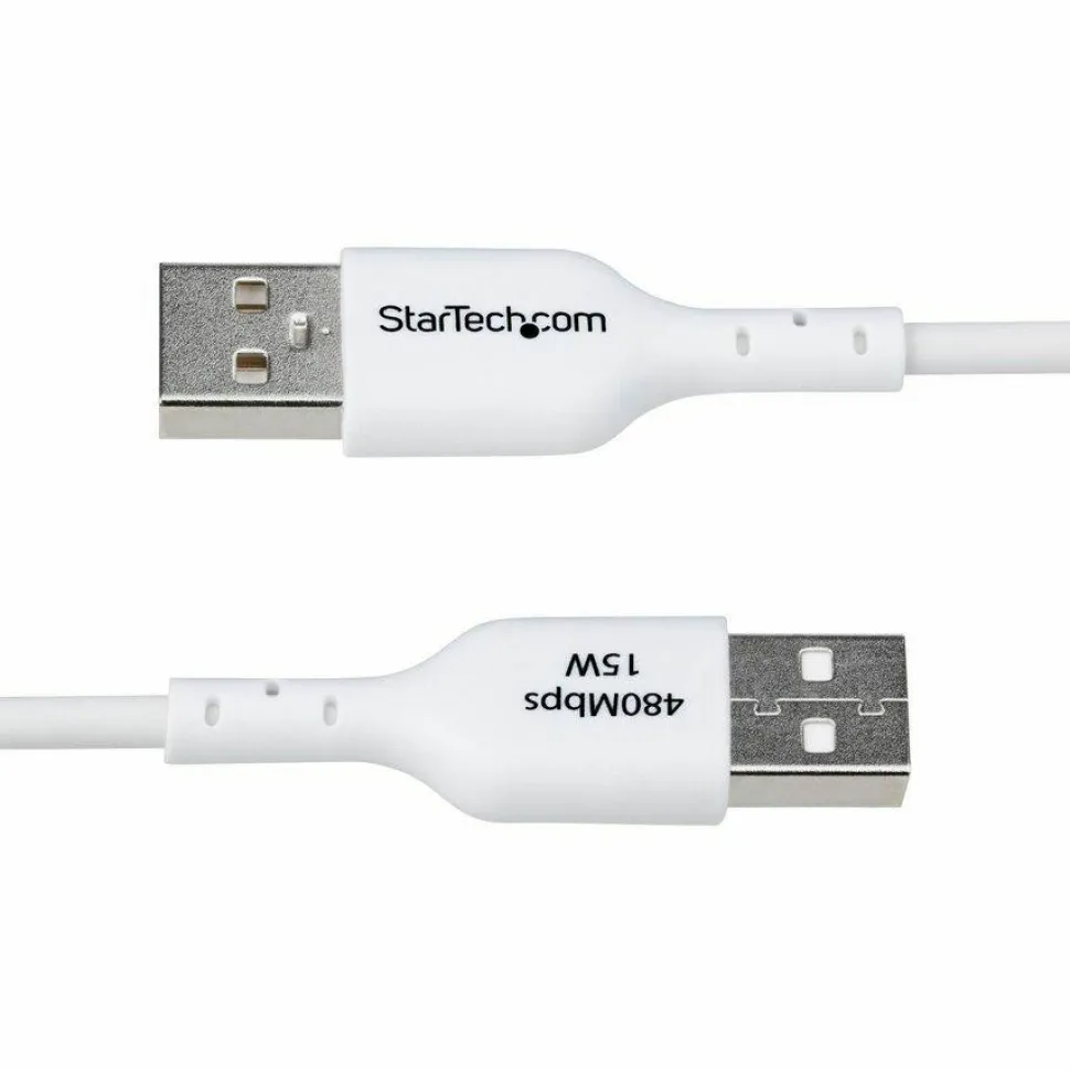StarTech 3ft (91cm) USB-A to USB-C Charging Cable, Charge & Sync, 3A, USB 2.0, TPE Jacket - White USB Charging Cord