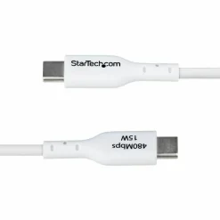 StarTech 3ft (91cm) USB-A to USB-C Charging Cable, Charge & Sync, 3A, USB 2.0, TPE Jacket - White USB Charging Cord