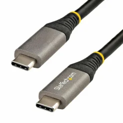 StarTech 1.6ft (50cm) USB-C Cable, USB 10Gbps, 100W (5A) Power Delivery, 8K 60Hz / 4K 144Hz DP Alt Mode, Thunderbolt Compatible