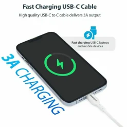 StarTech 3ft (91cm) USB-C Charging Cable, Charge & Sync, 60W (3A) PD, USB 2.0 Laptop Charger Cable, TPE Jacket - USB C Charging Cord
