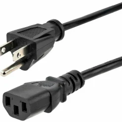 StarTech 10ft (3m) Computer Power Cord, NEMA 5-15P to C13, 10A 125V, 18AWG, Black Replacement AC PC Power Cord, TV/Monitor Power Cable