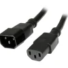 StarTech 6ft (1.8m) Heavy Duty Extension Cord, IEC C14 to IEC C13 Black Extension Cord, 15A 125V, 14AWG, Heavy Gauge Power Cable