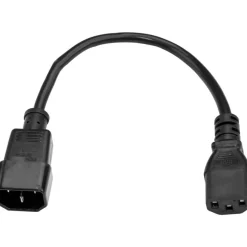 StarTech 6ft (1.8m) Heavy Duty Extension Cord, IEC C14 to IEC C13 Black Extension Cord, 15A 125V, 14AWG, Heavy Gauge Power Cable