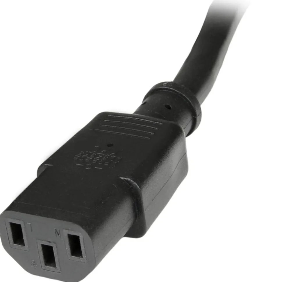 StarTech 6ft (1.8m) Heavy Duty Extension Cord, IEC C14 to IEC C13 Black Extension Cord, 15A 125V, 14AWG, Heavy Gauge Power Cable