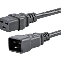StarTech 6ft (1.8m) Heavy Duty Extension Cord, IEC C19 to IEC C20 Black Extension Cord, 15A 250V, 14AWG, Heavy Gauge Power Cable