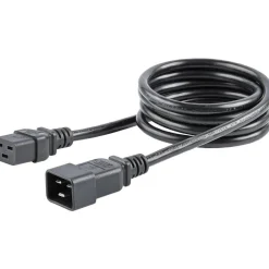 StarTech 6ft (1.8m) Heavy Duty Extension Cord, IEC C19 to IEC C20 Black Extension Cord, 15A 250V, 14AWG, Heavy Gauge Power Cable