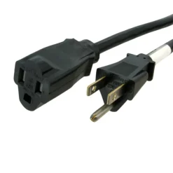StarTech 6ft (1.8m) Heavy Duty Extension Cord, NEMA5-15R to NEMA5-15P Black Extension Cord, 15A 125V, 14AWG, Heavy Gauge Power Cable