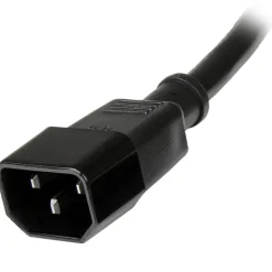 StarTech 10ft (3m) Heavy Duty Extension Cord, IEC C14 to IEC C13 Black Extension Cord, 15A 125V, 14AWG, Heavy Gauge Power Cable