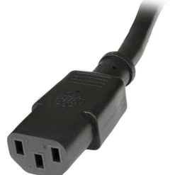 StarTech 10ft (3m) Heavy Duty Extension Cord, IEC C14 to IEC C13 Black Extension Cord, 15A 125V, 14AWG, Heavy Gauge Power Cable