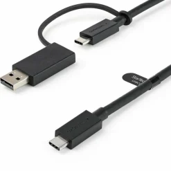 StarTech 3.3ft (1m) USB-C Cable with USB-A Adapter Dongle, USB 10Gbps/5Gbps, 100W (5A) PD, 8K 60Hz / 4K 144Hz DP Alt Mode