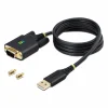 StarTech 3ft (1m) USB to Serial Adapter Cable, COM Retention, FTDI IC, DB9 RS232, Interchangeable DB9 Screws/Nuts, Windows/macOS/Linux