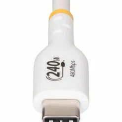 StarTech 3ft White USB-C Charging Cable, USB-IF Certified USB C Cable, 240W PD EPR, USB 2.0 Type-C Laptop Charger Cord, TPE Jacket