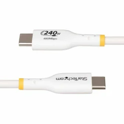 StarTech 3ft White USB-C Charging Cable, USB-IF Certified USB C Cable, 240W PD EPR, USB 2.0 Type-C Laptop Charger Cord, TPE Jacket