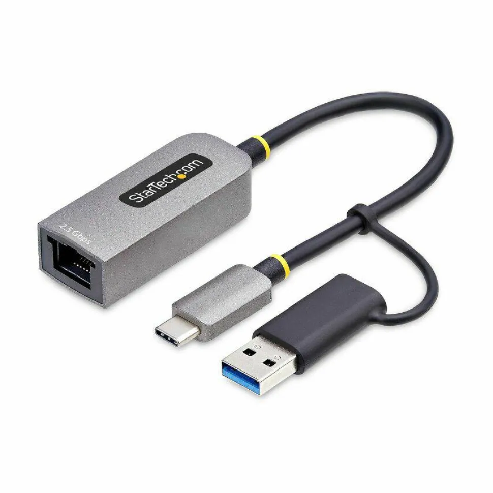 StarTech 2.5GbE USB-C to Ethernet Adapter with USB-A Converter, NBASE-T NIC, USB 3.0 Type-C 2.5/1G Multi Speed Network, USB 3.1 RJ45
