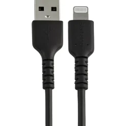 StarTech 6 inch/15cm Durable Black USB-A to Lightning Cable, Rugged Heavy Duty Charging/Sync Cable for Apple iPhone/iPad MFi Certified