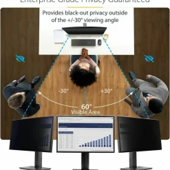 StarTech 24-inch 16:9 Computer Monitor Privacy Screen, Hanging Acrylic Filter, Monitor Protector/Shield, +/- 30 Deg., Glossy, TAA