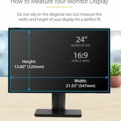 StarTech 24-inch 16:9 Computer Monitor Privacy Screen, Hanging Acrylic Filter, Monitor Protector/Shield, +/- 30 Deg., Glossy, TAA