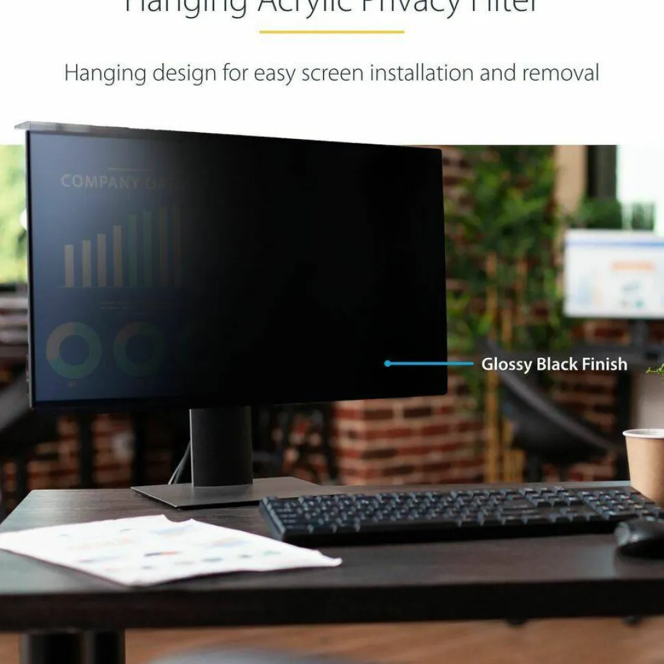 StarTech 23.8-inch 16:9 Computer Monitor Privacy Screen, Hanging Acrylic Filter, Monitor Protector/Shield, +/- 30 Deg., Glossy, TAA