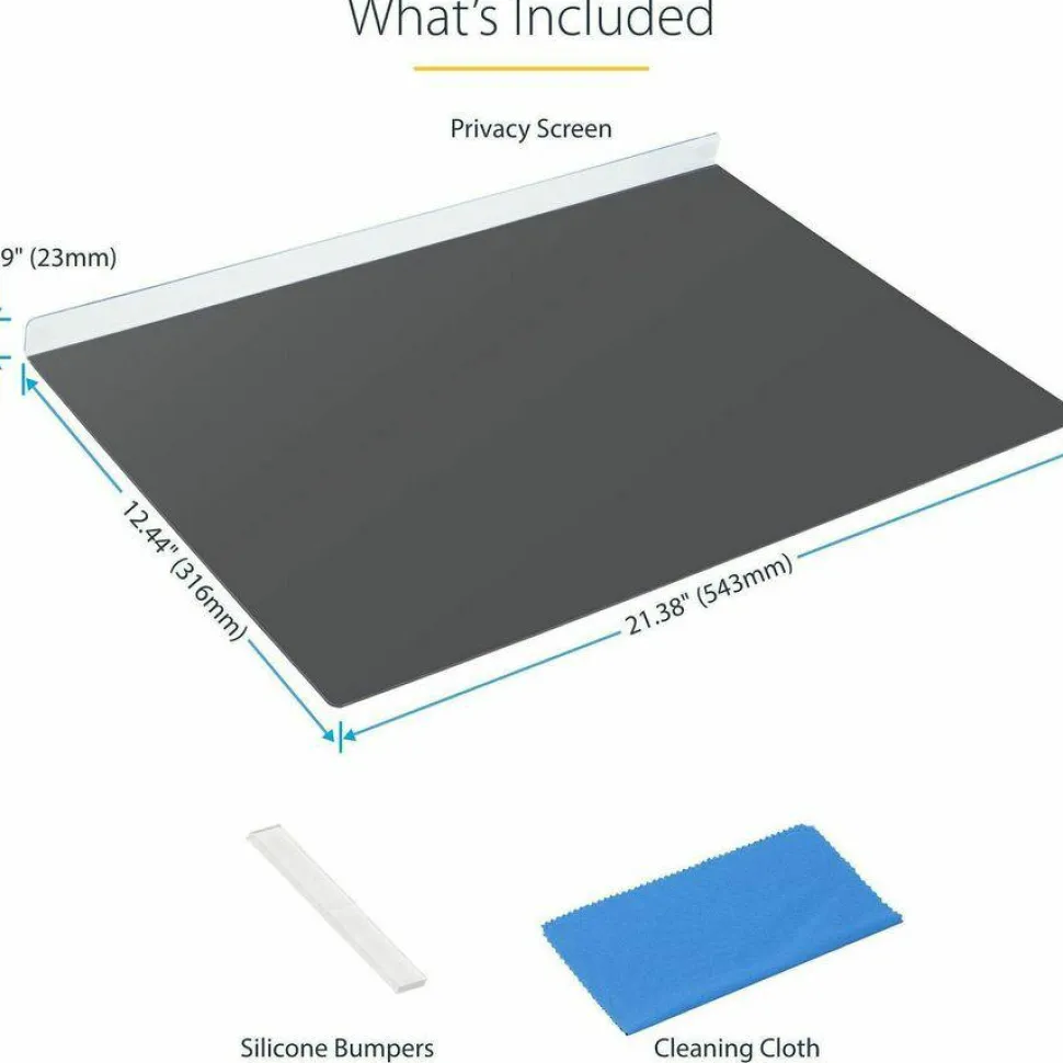 StarTech 23.8-inch 16:9 Computer Monitor Privacy Screen, Hanging Acrylic Filter, Monitor Protector/Shield, +/- 30 Deg., Glossy, TAA