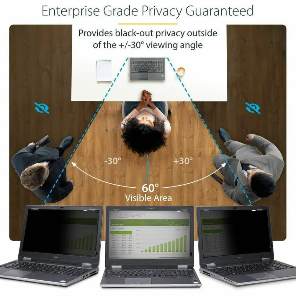 StarTech 16-inch 16:10 Flip-Up Privacy Screen w/Touch, Anti-Glare Privacy Filter, Laptop Monitor Screen Protector, Blue Light Filter