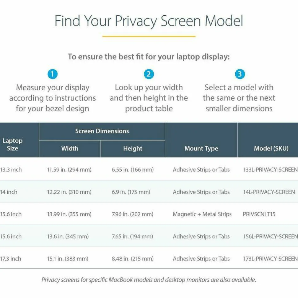 StarTech 14in Laptop Privacy Screen For 16:9 Displays, Anti-Glare Privacy Filter with 51% Blue Light Reduction, Matte/Glossy, TAA