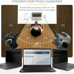 StarTech 14in Laptop Privacy Screen For 16:9 Displays, Anti-Glare Privacy Filter with 51% Blue Light Reduction, Matte/Glossy, TAA