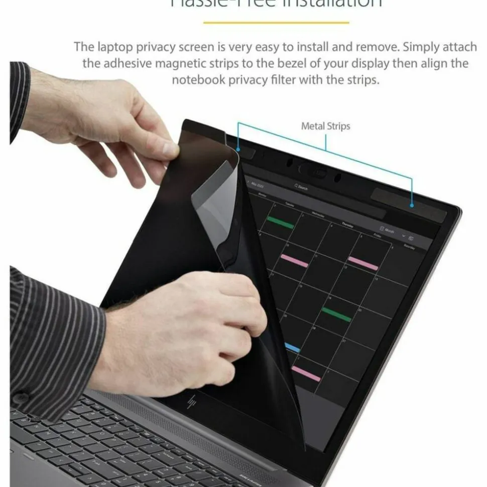 StarTech Laptop Privacy Screen for 15.6" Notebook, Removable Magnetic Laptop Security Filter, Blue Light Reducing, Matte/Glossy, TAA