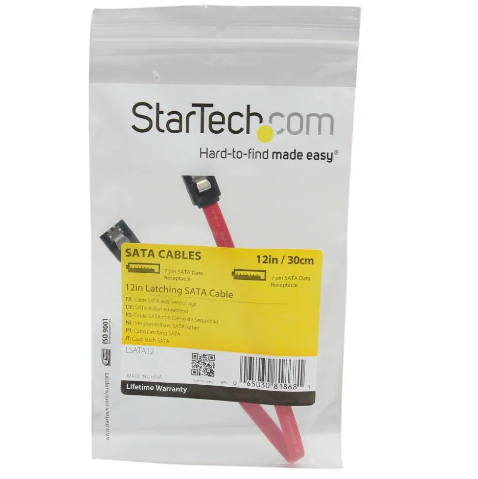StarTech Latching SATA Cable - Latching SATA connectors, for securely fastened hard drive installations.