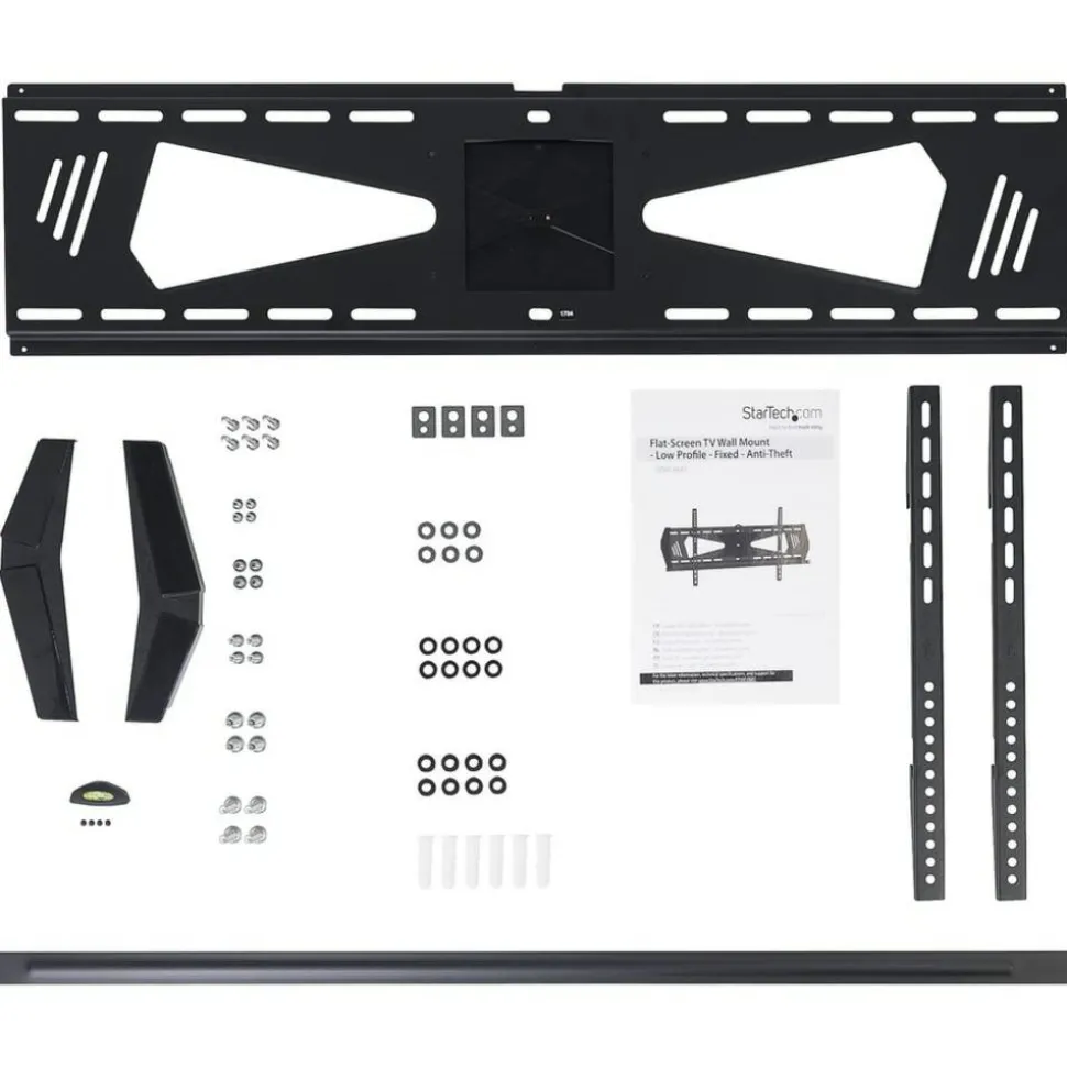 StarTech Low Profile TV Mount - Fixed - Anti-Theft - Flat Screen TV Wall Mount for 37" to 75" TVs - VESA Wall Mount