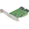 StarTech M.2 Adapter - 3 Port - 1 x PCIe (NVMe) M.2 - 2 x SATA III M.2 - SSD PCIE M.2 Adapter - M2 SSD - PCI Express SSD, TAA