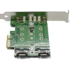StarTech M.2 Adapter - 3 Port - 1 x PCIe (NVMe) M.2 - 2 x SATA III M.2 - SSD PCIE M.2 Adapter - M2 SSD - PCI Express SSD, TAA