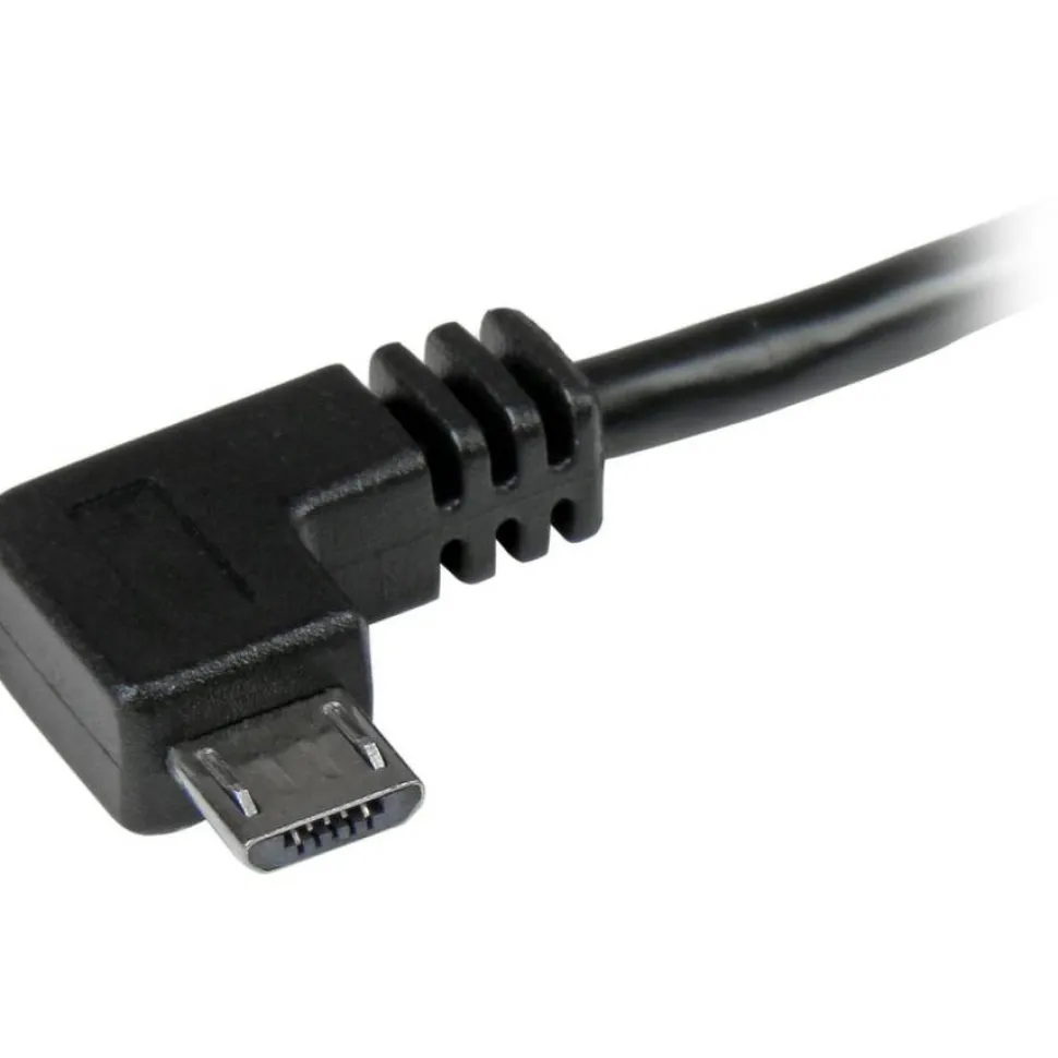 StarTech 2m 6 ft Micro-USB Cable with Right-Angled Connectors - M/M - USB A to Micro B Cable
